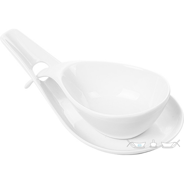 Soup Bowls with White Sauce Bowl Porcelain